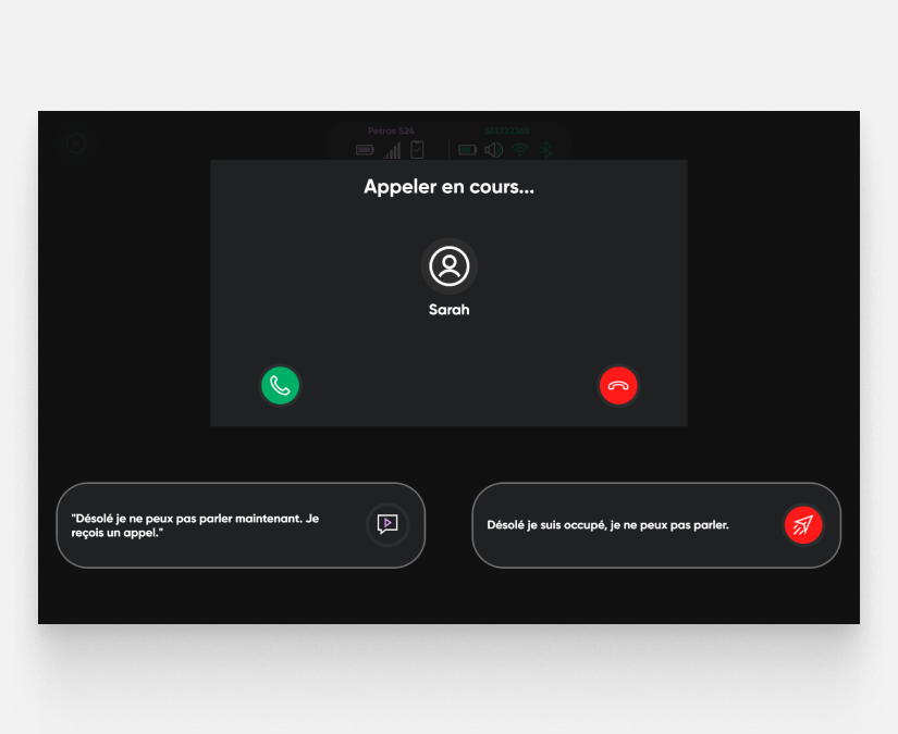TD Phone affichant un appel entrant sur dispositif de suivi oculaireTD I-Series Tobii Dynavox