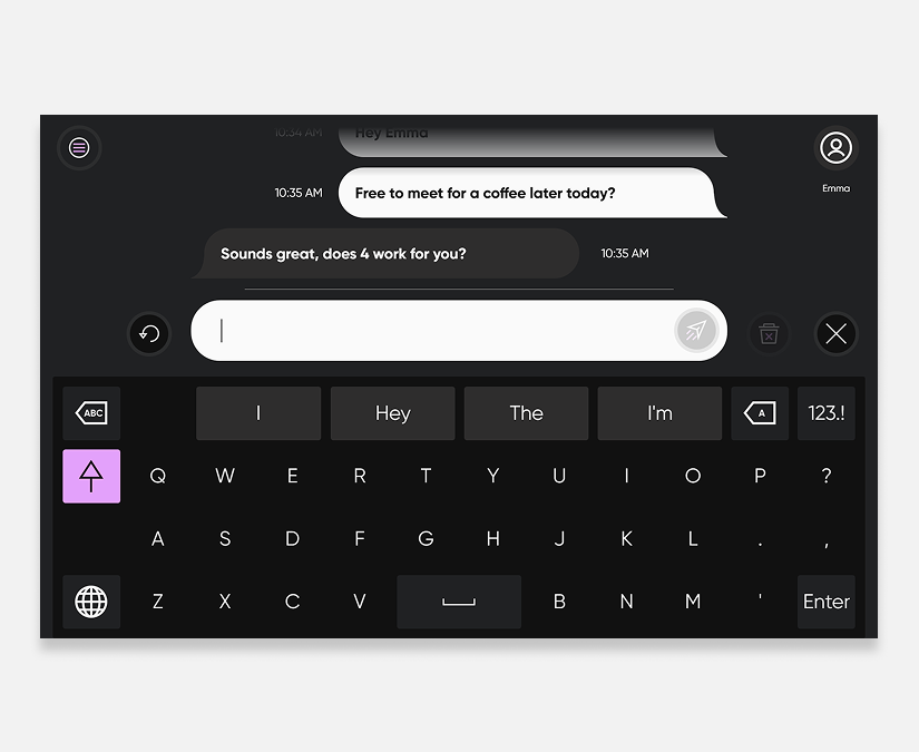 Capture d'écran - TD Phone affichant les SMS