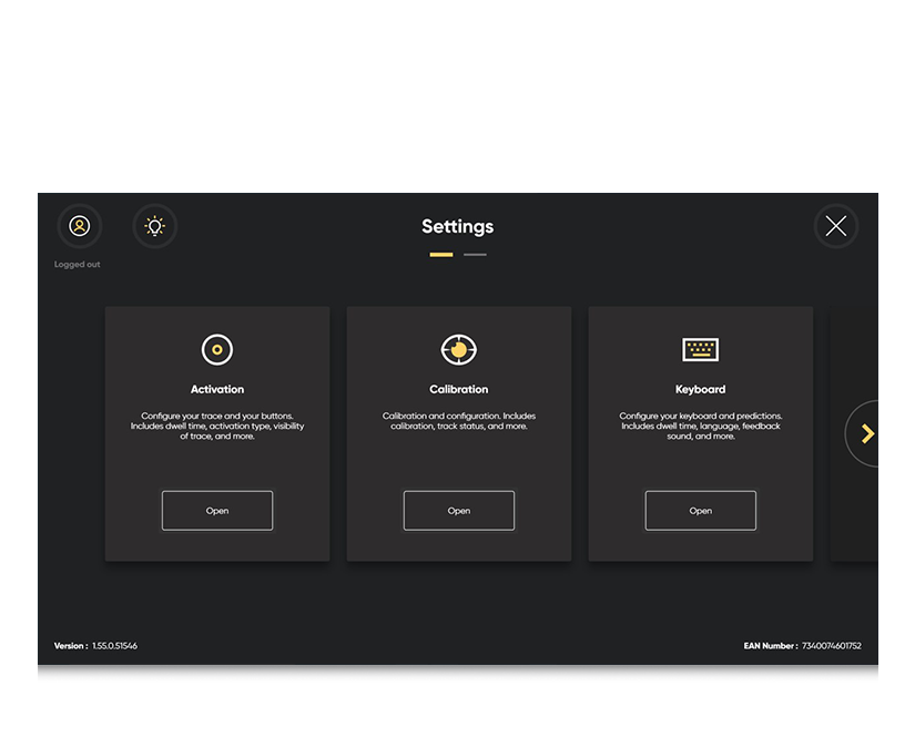 Paramètres Tobii Dynavox TD Control