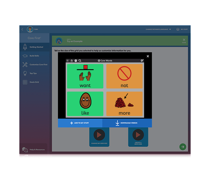Vidéo de formation au vocabulaire de base Tobii Dynavox Pathways for Core First