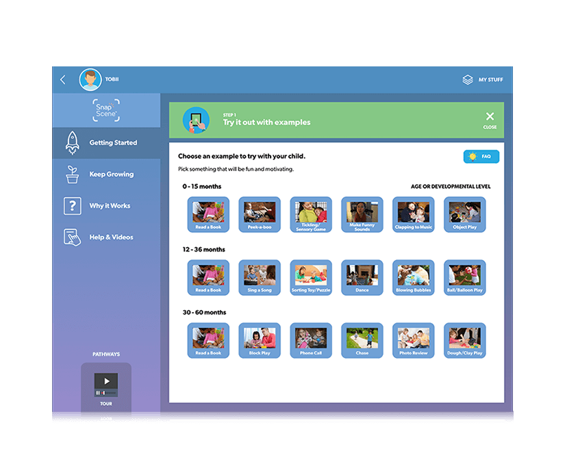 Tobii Dynavox Pathways for Snap Scene - Étape 1