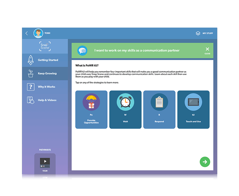 Tobii Dynavox Pathways for Snap Scene - Qu'est-ce que PoWR tU