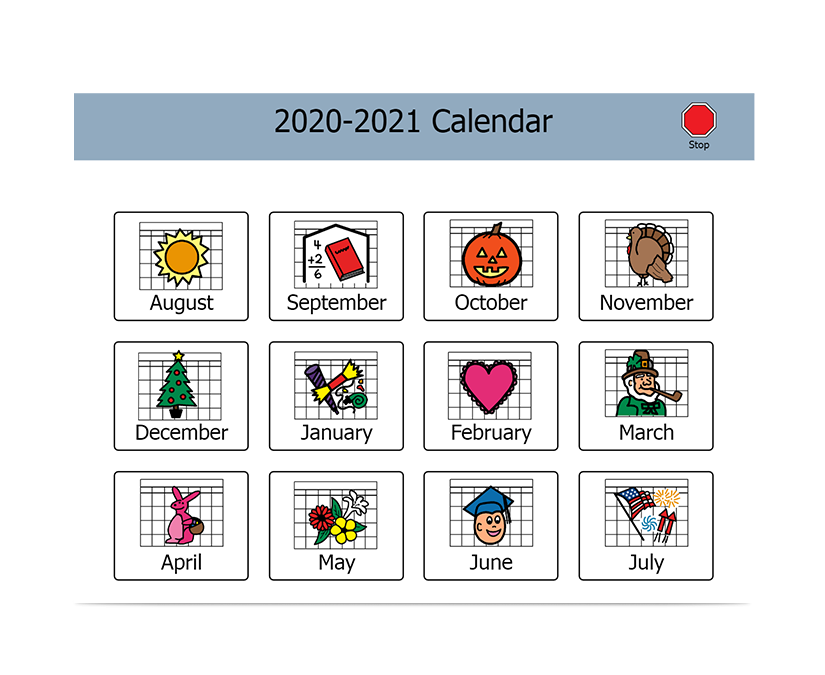 Calendrier Boardmaker 7 Student Center - capture d'écran