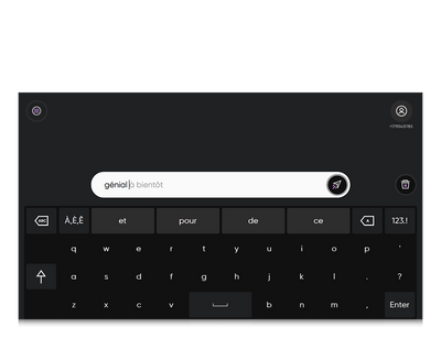 Capture d'écran - TD Phone affichant la suggestion de phrases