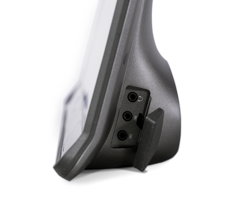 Appareil Tobii Dynavox TD I-Series AAC avec deux ports de commutation et une prise casque avec couvercle de 