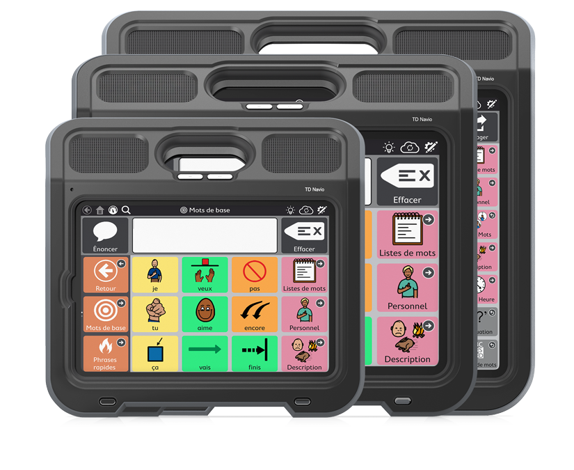 Dispositif de CAA Tobii Dynavox TD Navio en trois tailles : Mini, Midi et Maxi 