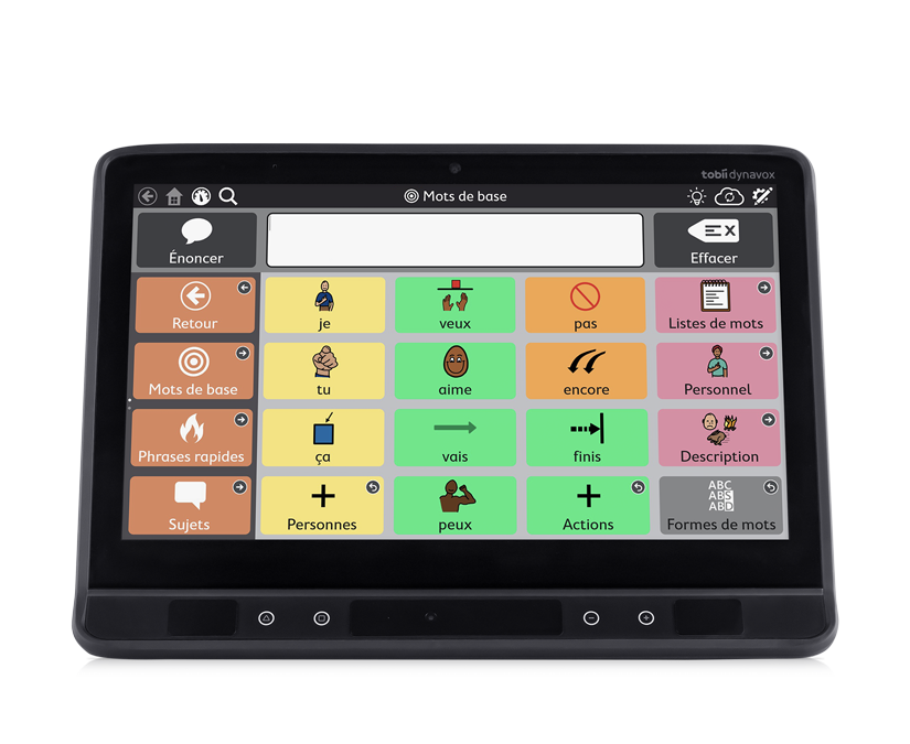 Vue avant de l&#39;appareil Tobii Dynavox TD I-13 AAC avec TD Snap