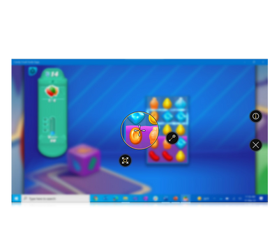Tobii Dynavox TD Control utilisé pour jouer à Candy Crush