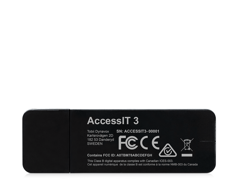 Tobii Dynavox AccessIT- vue arrière, informations