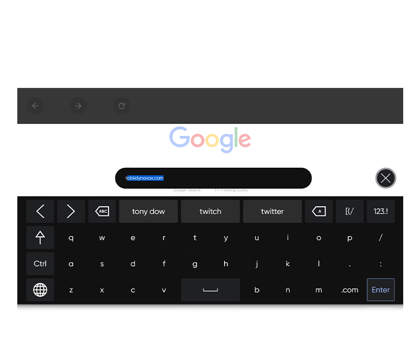 TD Browse de Tobii Dynavox avec la fonction de recherche et le clavier prédictif basé sur la géolocalisation 