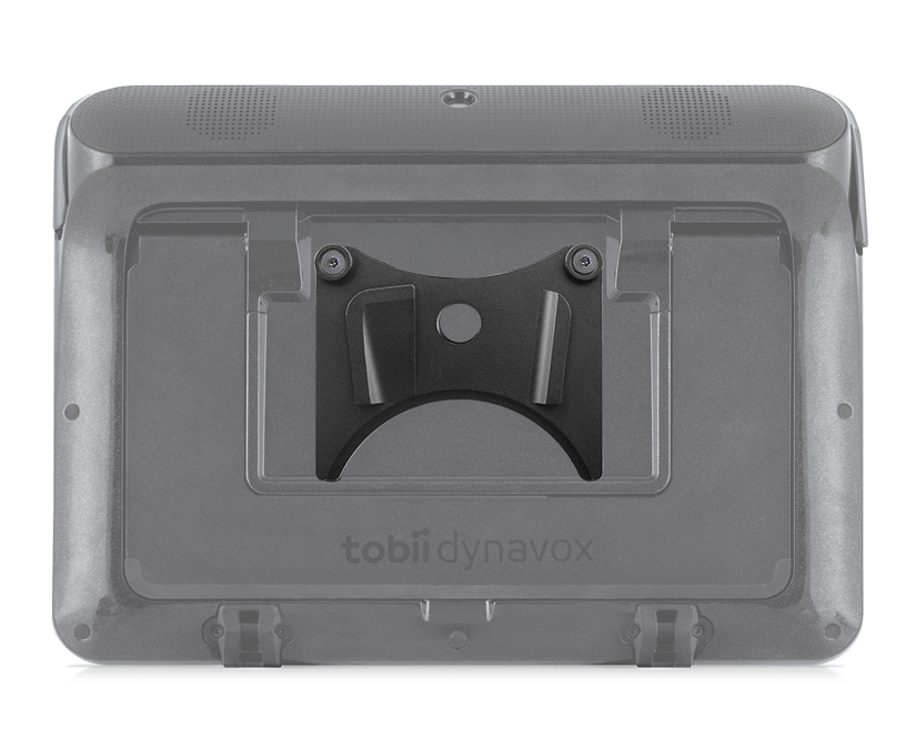 Adaptateur Tobii Dynavox Quick Release fixé à un dispositif - vue arrière