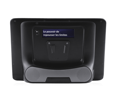 Dispositif Tobii Dynavox I-Series doté de haut-parleurs intégrés et de la fenêtre de partenaire - vue arrière