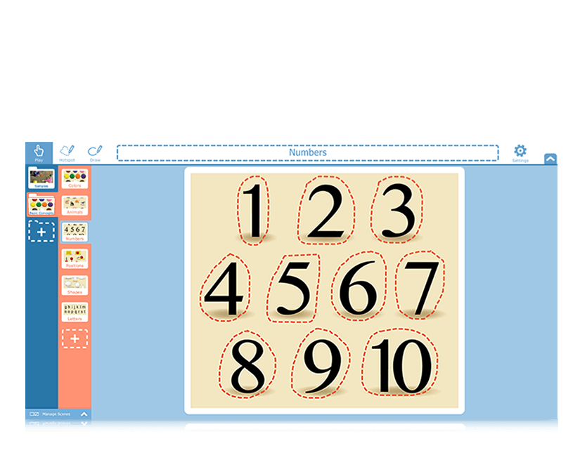 Apprentissage des chiffres dans Tobii Dynavox Snap Scene