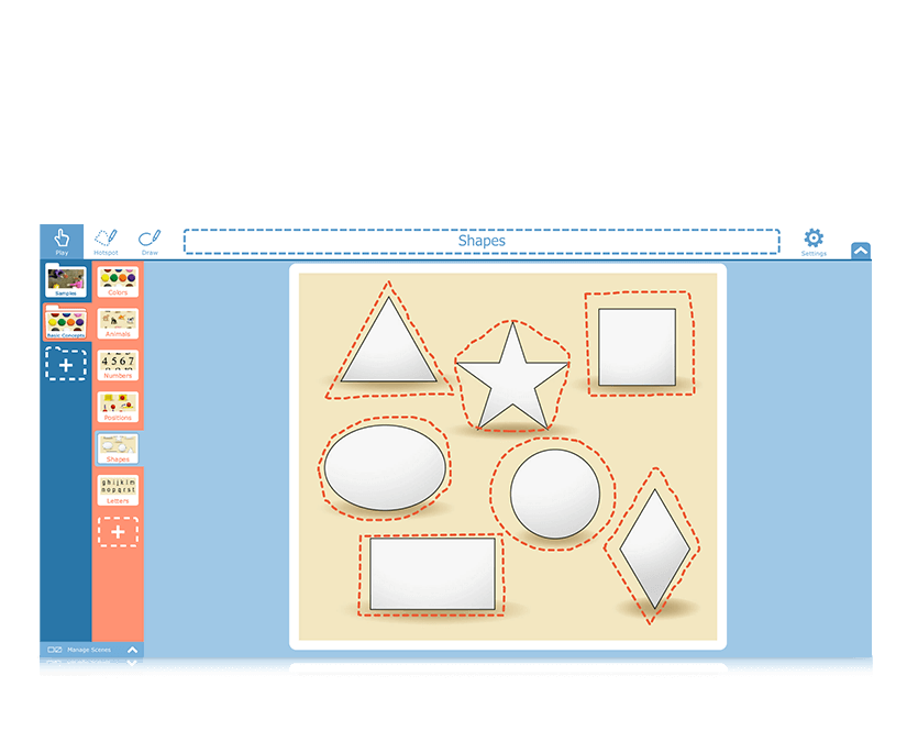 Apprentissage des formes dans Tobii Dynavox Snap Scene