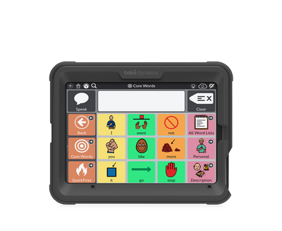 Tobii Dynavox SC Tablet Mini vue de face avec l'iPad et TD Snap