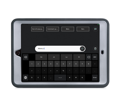 Tobii Dynavox SC Tablet vue de face avec l'iPad et TD Talk