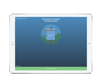 Écran d'accueil Tobii Dynavox Pathways for Core First sur un iPad